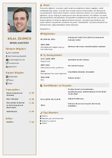 Kuaför Cv Örnekleri cv indir